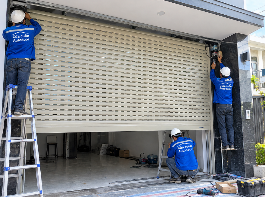 Autodoor thi công cửa cuốn khe thoáng